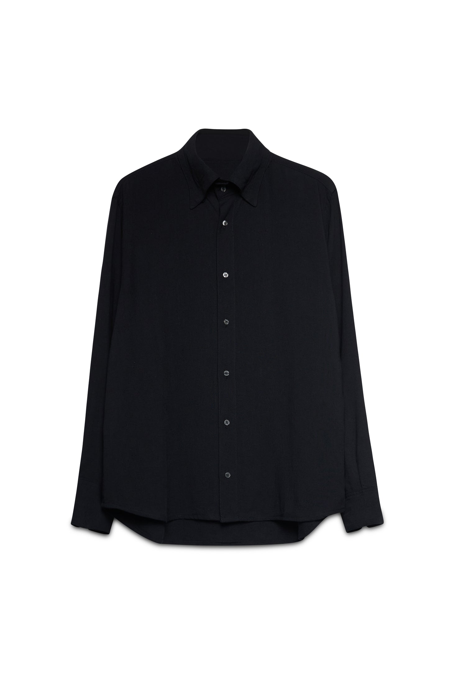 Jane Shirt in Black Rayon/Linen