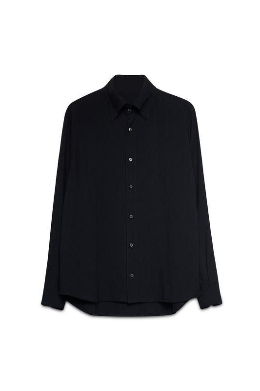 Jane Shirt in Black Rayon/Linen