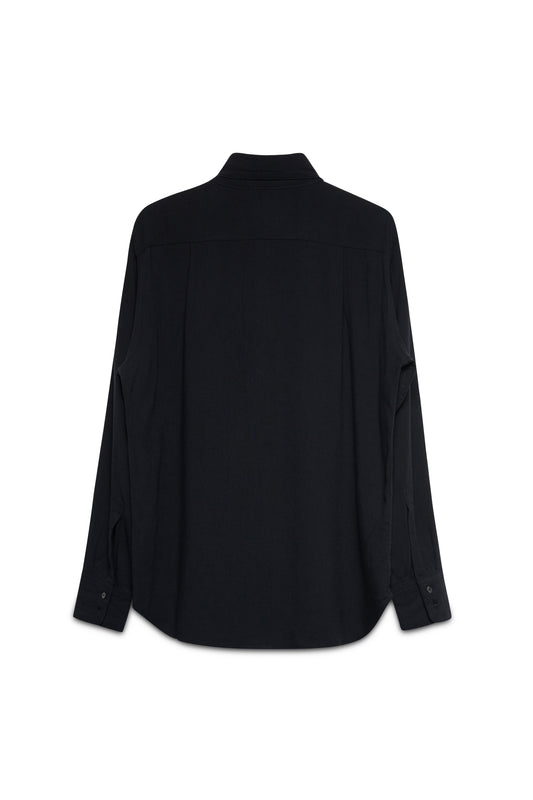 Jane Shirt in Black Rayon/Linen