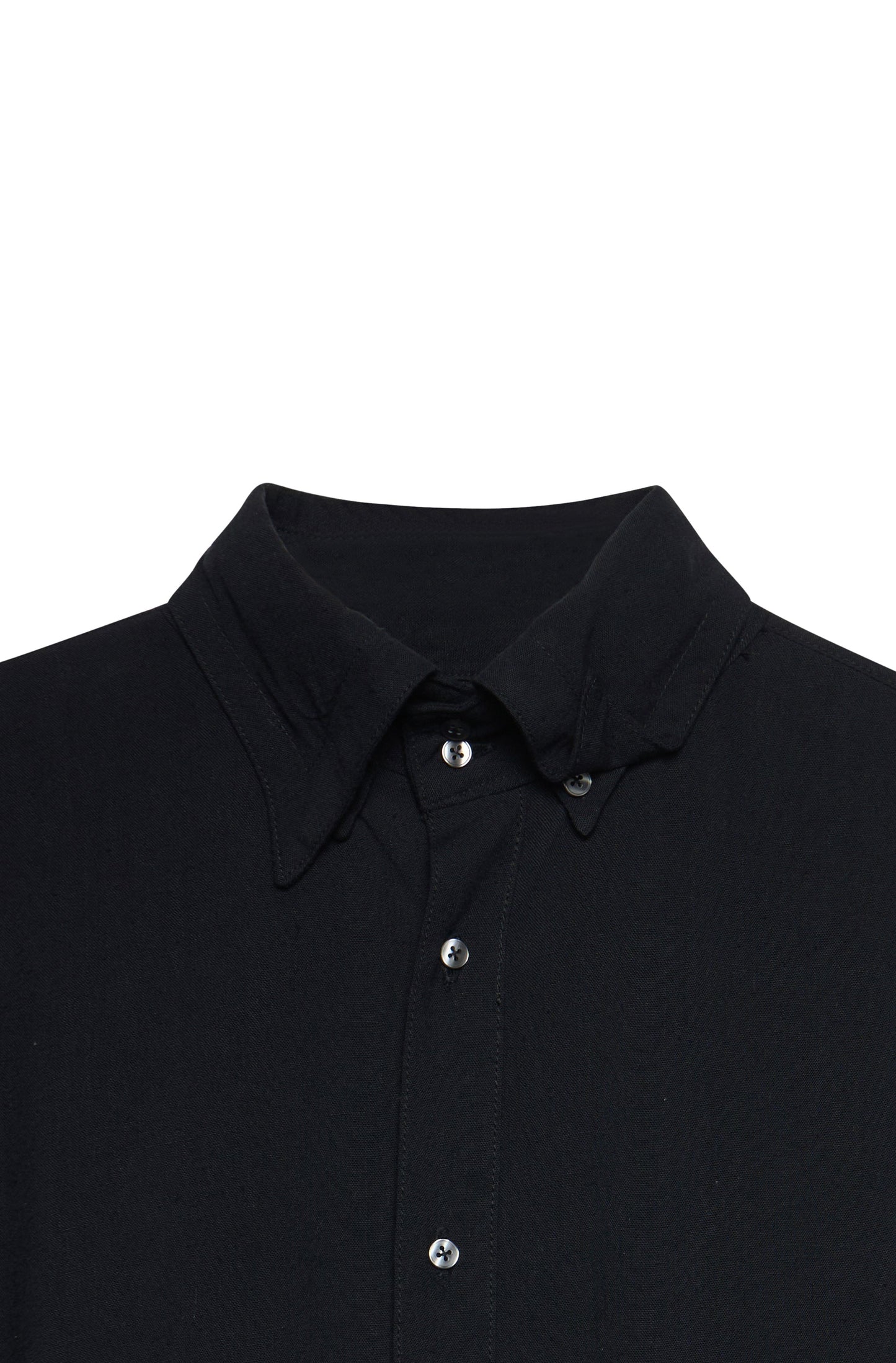 Jane Shirt in Black Rayon/Linen
