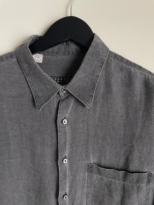 "Barneys New York" Linen Button Up Shirt